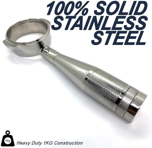 Integrated WDT Tool 100% Solid Stainless-Steel Handle & Body Espresso Portafilter + 18g Basket | Heavy Duty Espresso Portafilter (58mm for E61 (Bottomless) - Image 2