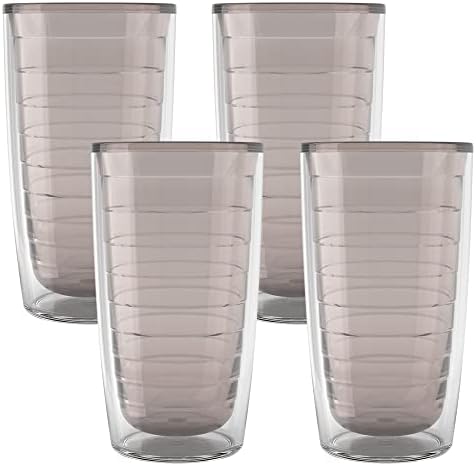 Tervis Clear & Colorful Tabletop Made in USA Double Walled Insulated Tumbler Travel Cup Keeps Drinks Cold & Hot, 16oz - 4pk, River Rock by TervisTumblerCompany