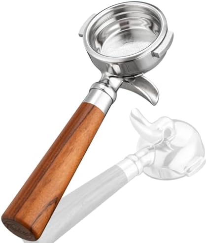 58mm Portafilter for E61 Group Head , Flair 58, ECM, Rocket, Sanremo, Synesso, Slayer, VBM Espresso Machines , Dual Spout Espresso Handle with Siam Rosewood Grip & 304 Stainless Steel Basket by TaiBest