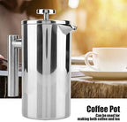ciciglow French Press Coffee Maker, 304 Insulated Stainless Steel with Filter,27Oz(800ML) Coffee French Press with Double Wall for Home Office, Dishwasher - Image 2
