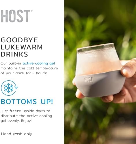 Host Tasting Glass FREEZE, Whiskey Tasting Glasses with Active Cooling Gel, Whiskey Lover Gifts, Gray 6.7oz Set of 2 - Image 4