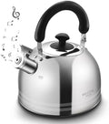 Whistling Tea Kettle, 3.17 Quart/3L Stainless Steel Tea Pot, Stove Top Tea Kettle，Induction Teakettle with Anti-Heat Handle (Mirror Polish) by MAXCOOK