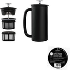 ESPRO - P7 French Press - Double Walled Stainless Steel Insulated Coffee and Tea Maker with Micro-Filter - Keep Drinks Hotter for Longer (Matte Black, 32 Oz) Coffee Paper Filters (100 Count) by ESPRO