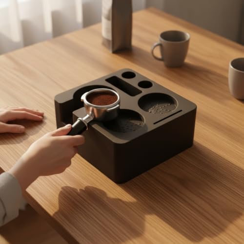 Generic Molded Coffee Tamper Mat | Silicone, Coffee Portafilter Stand, Non Slip, for Cafe, Baristas, Black - Image 4