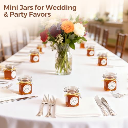ComSaf Square Small Glass Spice Jars with Airtight Lids 4 oz 12 Pack Pantry - Image 6
