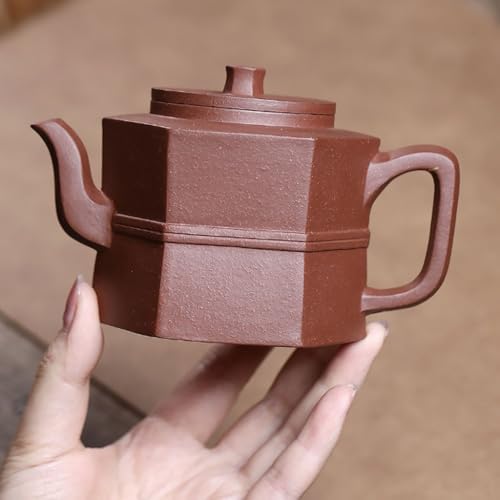 Tea Kettle Home Kung Fu Tea Set Office Purple Clay Light Plain Hexagonal Well Fence Teapot Ceramic Tea Infuser - Image 4