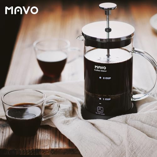French Press Coffee Maker Stainless Steel Cold Brew Heat Resistant Glass Coffee & Tea Maker with 2 Filter (1000ml/34oz) - Image 6
