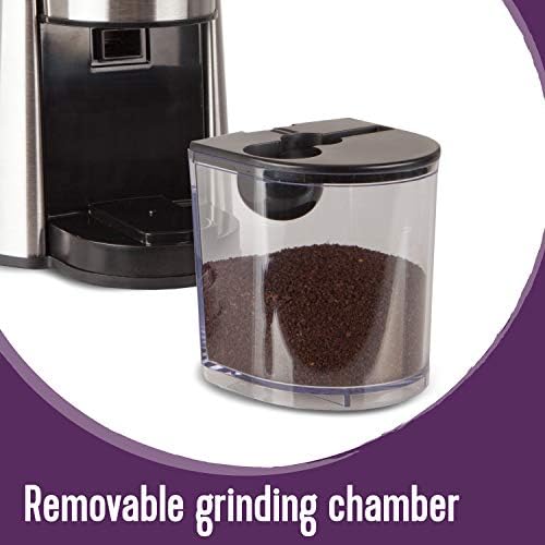 Mr. Coffee Automatic Burr Mill Coffee Grinder with 18 Custom Grinders Silver - Image 4
