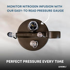 Nitro Cold Brew Coffee Maker 12 oz Ceramic-Lined, Tritan Cup, Pressure Gauge, Stores 3 Nitrogen Gas Bulbs Custom Designed for Cold Brew and Nitro Drinks - Image 4