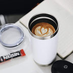 COMOOO 20oz White Tumbler Bulk with Straw Stainless Steel Insulated Coffee Tumbler Cups Double Wall Vacuum Travel Coffee Mug with Splash Proof Sliding Lid for Hot Cold Drinks (White, 4 Pack) - Image 6