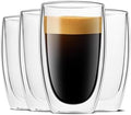 LUXU Glasses Double Walled Glasses Coffee Mugs,16 Oz Set of 4 by LUXU