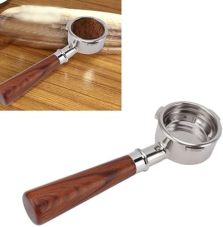 58mm Bottomless Portafilter,3 ears 58mm Portafilter Stainless Steel portafilters and Walnut wood Handle Espresso Machine Accessories (#4) - Image 5