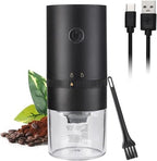 Portable Electric Burr Coffee Grinder Multi Adjustable Settings Rechargeable Coffee Bean Grinder with Conical Ceramic Burr, for Travel, Camping (BLACK) by LOTTEDS