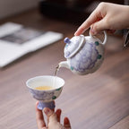 Tea Kettle Hand-Painted Purple Peony Teapot Ceramic Teapot Kung Fu Tea Set Teacup Ceramic Tea Infuser - Image 7