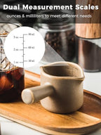 YHOSSEUN YHOJOY Double Spouts Measuring Cups, Ceramic Espresso Cup with Handle, Measuring Espresso Shot Milk Cup 3 Oz - Image 3