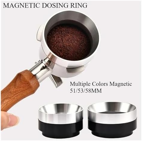 51mm 53mm 58mm Aluminum Coffee Dosing Ring Magnetic Funnel Accessories(Silver 53MM) - Image 2