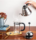 Vintage French Press Coffee Maker 600ml Borosilicate Glass Silver - Image 5