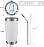 COMOOO 20oz Tumbler with Straw Stainless Steel Insulated Coffee Tumbler Cups Double Wall Vacuum Travel Coffee Mug with Splash Proof Sliding Lid for Hot Cold Drinks (Mix Color,4 Pack) - Image 3