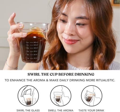 SWANZ Glass Swirl Cup 15oz with Cork Band & Lid – Coffee, Tea & Iced Drinks - Image 5
