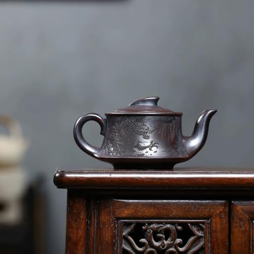 Tea Kettle Retro Original Ore Purple Sand Pot Red Clay Hand-carved Dragon Teapot Ceramic Tea Infuser - Image 4