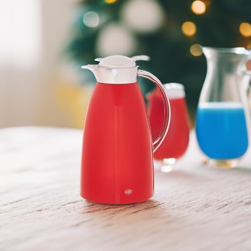 Alfi Gusto 1.0 L Glass Vacuum Lacquered Metal Thermal Dispenser Carafe, Red, One Size (AG1900RD2) - Image 3