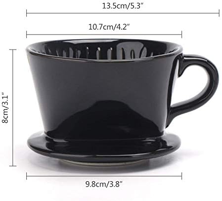Coffee Filter, Segarty #2 Coffee Filter Cup and 400 Count #2 Coffee Disposable Cone Filters Paper, Flat Bottom Brewing Coffee Dripper and Natural Brown Paper for Home & Office Used, Easy to Clean - Image 2