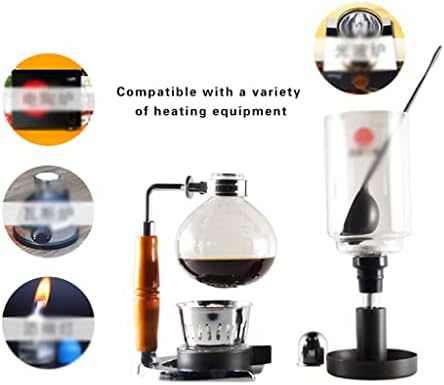 JITEM Cafetera Syphon Coffee Maker Manual Retro Vacuum Glass Siphon Pot Percolators 3 Cups Glass Tabletop Siphon Coffee Maker for Coffee or Tea - Image 5