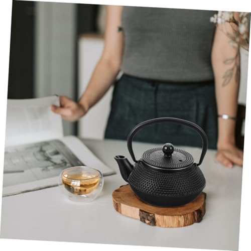 Xmas Cast Iron Teapot 0.3l Black Vintage Decor Tea Pot - Image 6