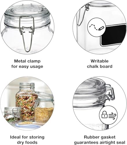 Bormiolio Rocco Clear Jar with Chalkboard, 25.3 Oz (Pack of 5) - Image 2