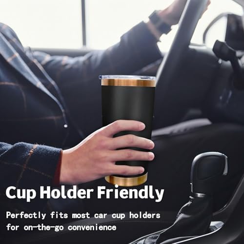 20 oz Tumbler Bulk Stainless Steel Tumblers with Lids and Straws Black - Image 6
