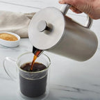Sur La Table Double-Wall Stainless Steel French Press, 8 Cup, Silver - Image 2