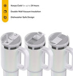 RTIC 40oz Road Trip Tumbler, Insulated, Ceramic Lined, White Glitter - Image 2