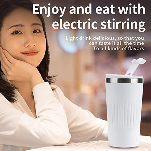 LLBB USB Coffee Cup Rechargeable Heating Self Stirring Mixing Mug Warmer Coffee Capsule Cup (White) - Image 3