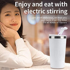 LLBB USB Coffee Cup Rechargeable Heating Self Stirring Mixing Mug Warmer Coffee Capsule Cup (White) - Image 3