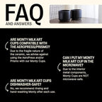 Fellow Monty Milk Art Espresso Cups - Small Double Wall Ceramic Demitasse, Matte Black with Graphite Base, 3 oz Cup (Set of 2) - Image 3