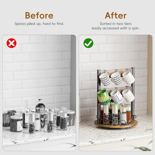 KLM Wood Coffee Mug Holder,Mug Display Organizer - Image 6