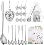 uxcell 25 Set Bridal Shower Tea Party Favor for Heart-shaped, Silver by uxcell