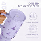 Halloween Stainless Steel Slider Tumbler with Handle 40 Ounces with Lid, Travel Cup, Insulated Bottles for Girls Women - Image 5