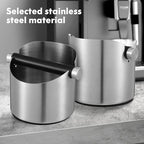 Knock Box Coffee Grounds Bin Stainless Steel with Brush - Image 4