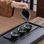 Ceramic Teapot with Infuser Semi Automatic Tea Set Magic Teapot with 8 cups Gradient Color (Gradient Dragon- A) - Image 4