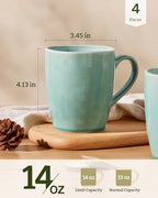 famiware Aurora Coffee Mugs, 14oz Mug Set of 4, Stoneware Cup with Handle - Image 4