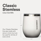 Corkcicle Stemless Wine Tumbler with Lid, 12 oz, Oat Milk - Image 2