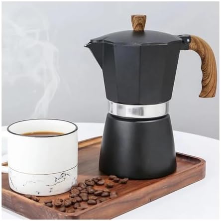 Vintage Moka Pot 150/300ml Wood Handle Stovetop Espresso Maker Italian - Image 4