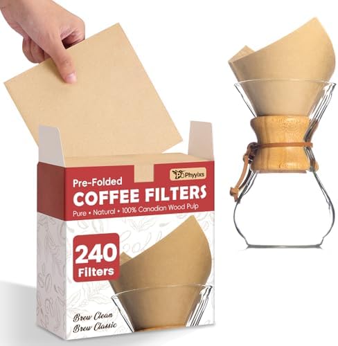 Pre-Folded Unbleached Cone Coffee Filters – Premium Thick Paper, Compatible with Pour-Over Coffee Makers (240 Filters) by Unknown