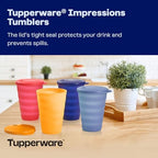 Tupperware Impressions Tumbler Set in Multicolor, 4 Count, Dishwasher Safe and BPA Free (4 Tumblers, 4 Lids, 17 fl oz each) - Image 2