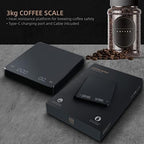hoopoocolor Electronic Coffee Scale, Rechargeable Coffee Scale with Timer, LCD Backlight Display Digital Coffee Scale. Switchable G Oz Ml 3Kg for Cafe and Home - Image 3