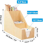 Cup and Lid Holder, Cup Dispenser with Coffee Pods Stand & Straw Organizer, Coffee Bar Organizer for Countertop, Disposable Cups Holder for Coffee Station, Bar, Home,Bamboo 06 - Image 2