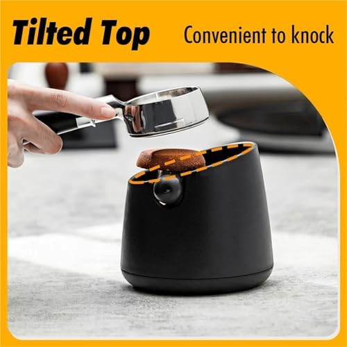 Coffee Knock Box White Coffee Knock Box with Rubber Bar 800ML Black Grounds Container Anti Slip Grind Waste Dump Bin(WHITE) - Image 4