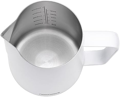 Normcore Milk Pitcher with Sharp Spout - Espresso Steaming Pitcher - Milk Frothing Jug - Espresso Barista Tool - Non-stick coating White - 20.3 oz (600 ml) - Image 3