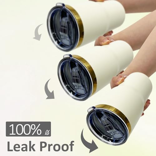 20 oz Tumbler Bulk Stainless Steel Tumblers with Lids and Straws Cream - Image 5